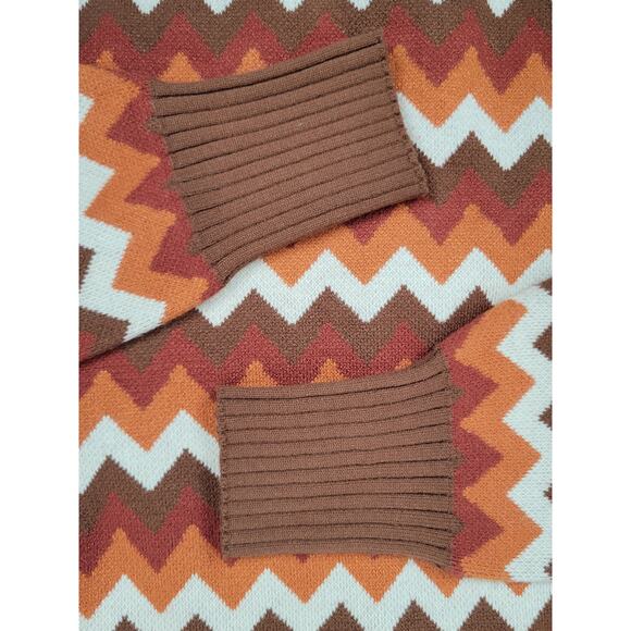 NWT Unique Vintage Retro Boho‎ Multi Brown Chevron Cardigan Sweater Womens XS/2 - Picture 4 of 9